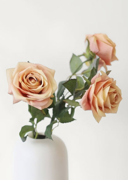 Bundle of three Sunset Pink Silk Roses