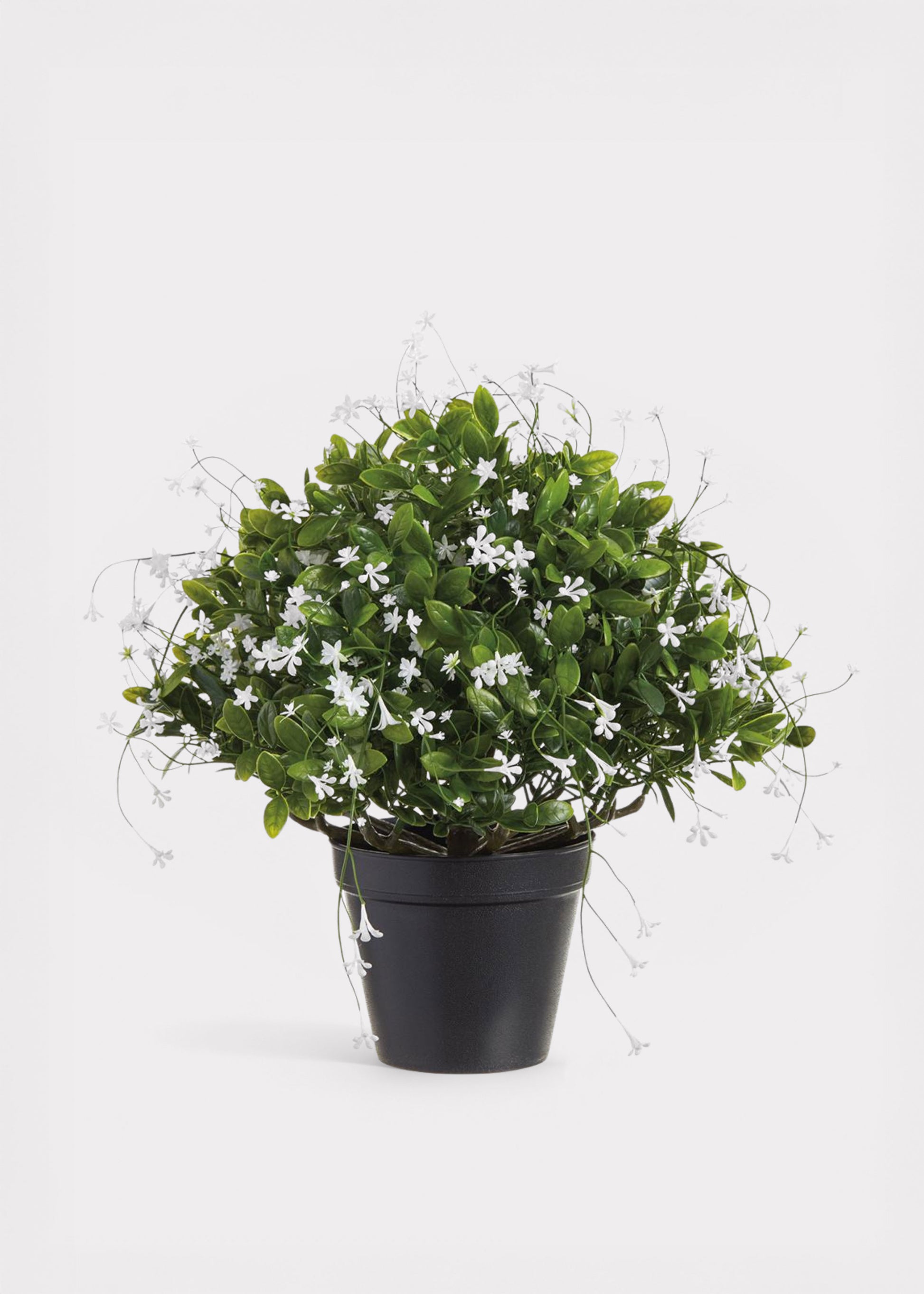 UV Treated Outdoor Fake Boxwood and Baby's Breath Potted Plant