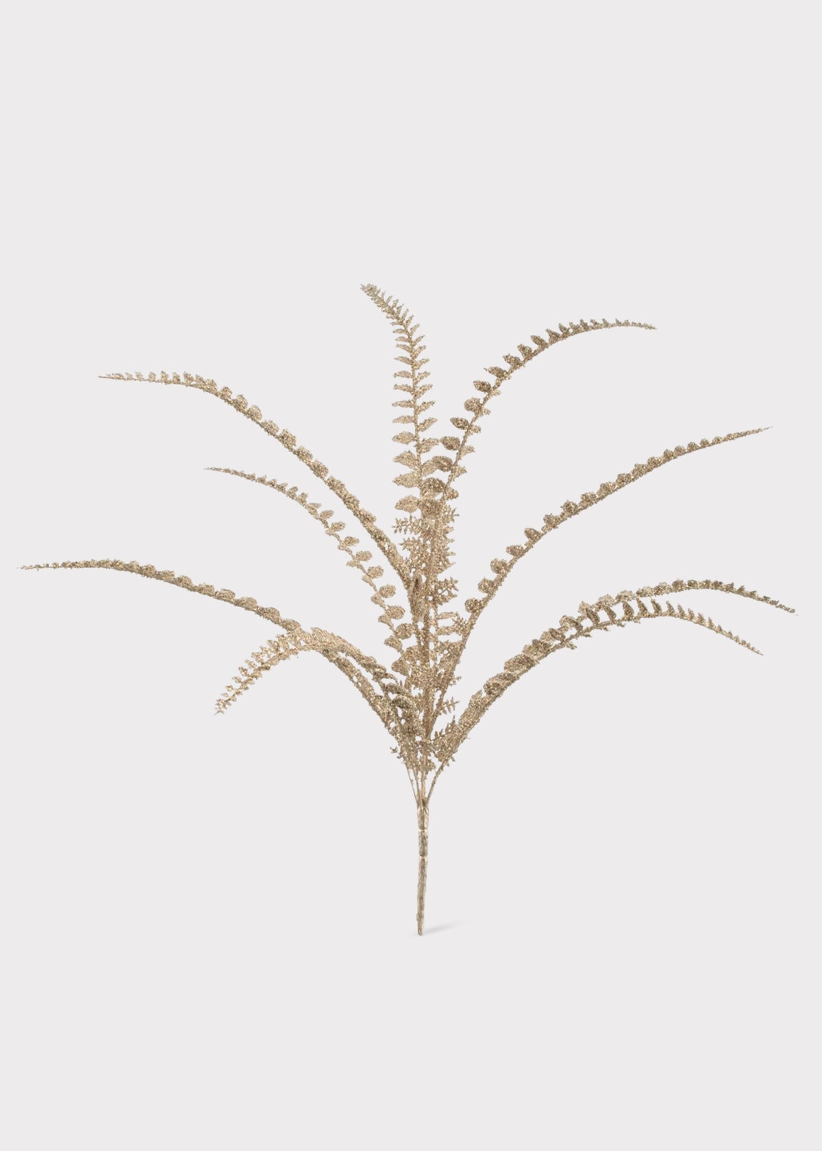 Holiday Metallic Champagne Glittered Fake Fern Bush 