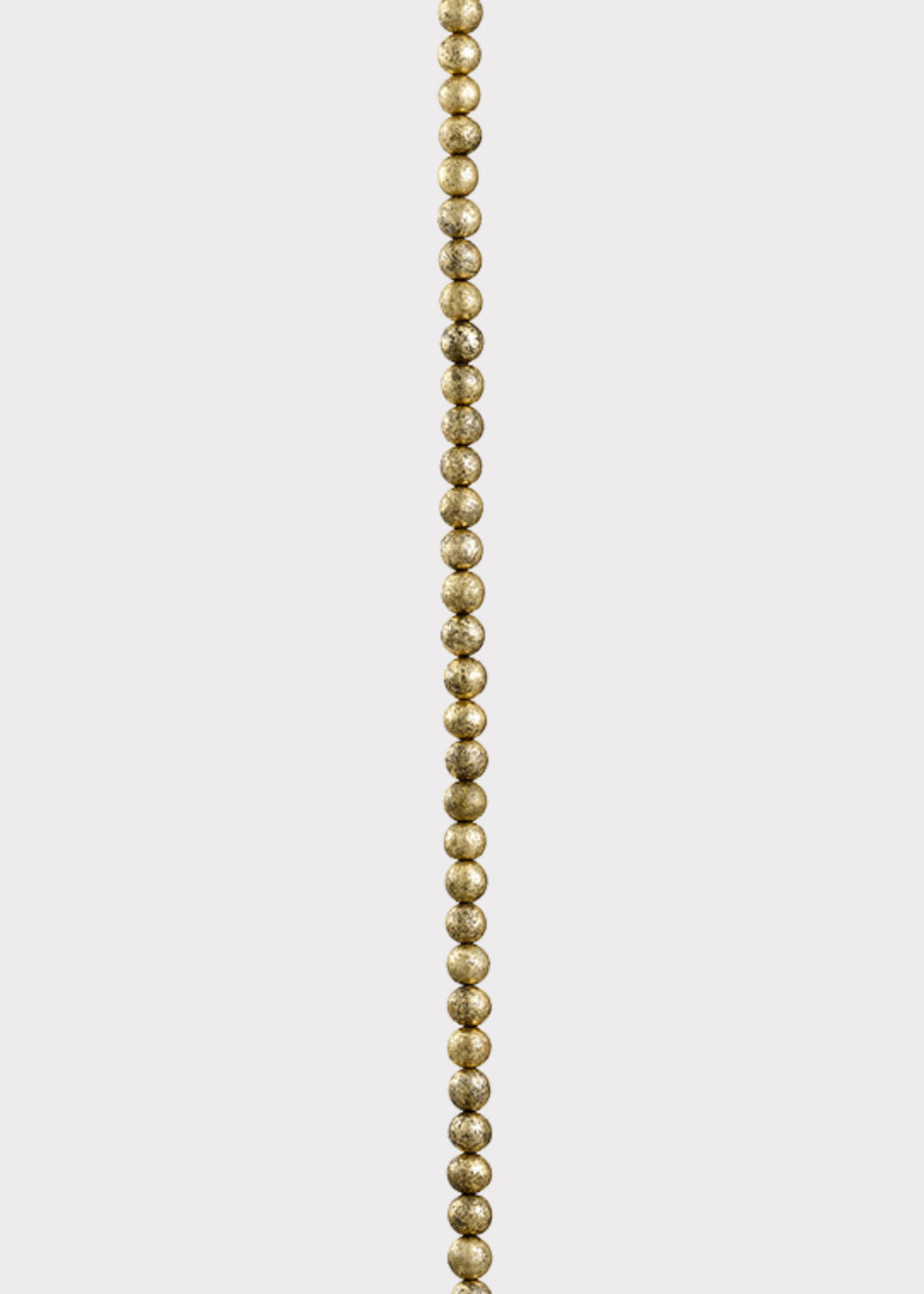 Natural Wood Bead Holiday Garland with Antique Gold Finish