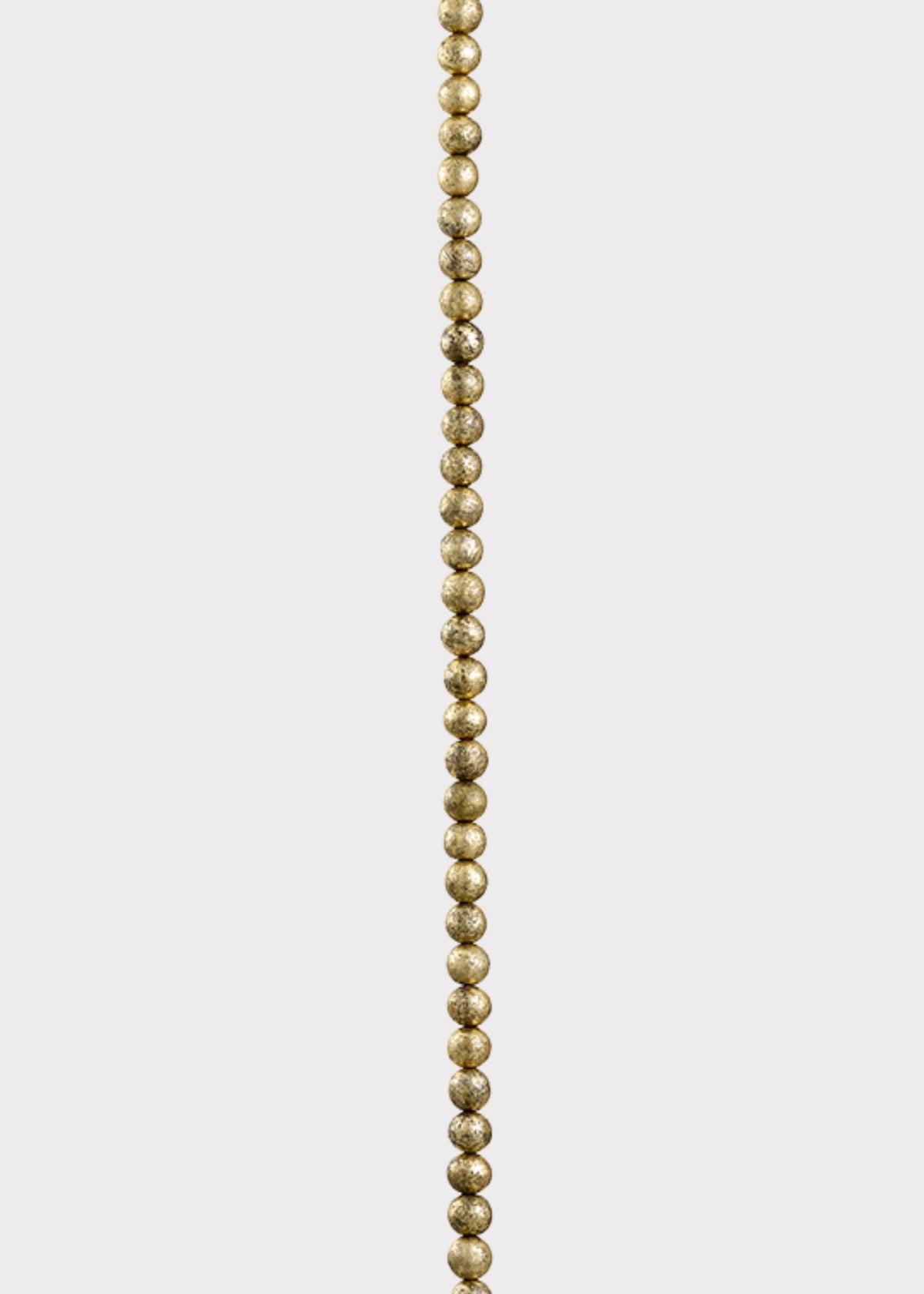Natural Wood Bead Holiday Garland with Antique Gold Finish