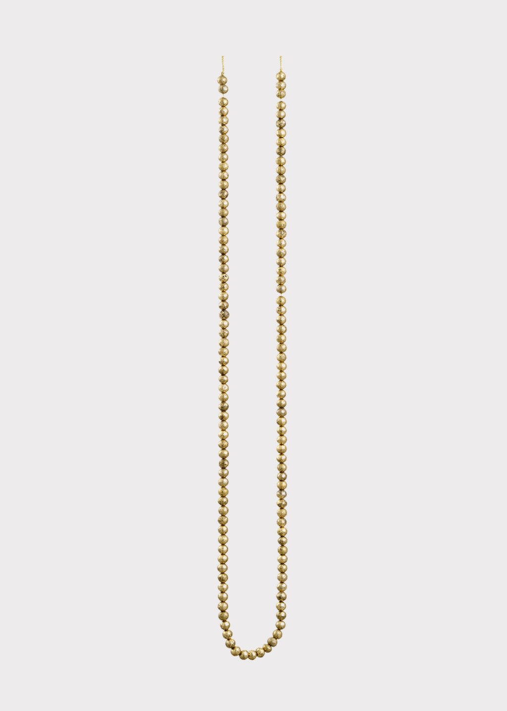 72" Natural Wood Bead Garland in Antique Gold 