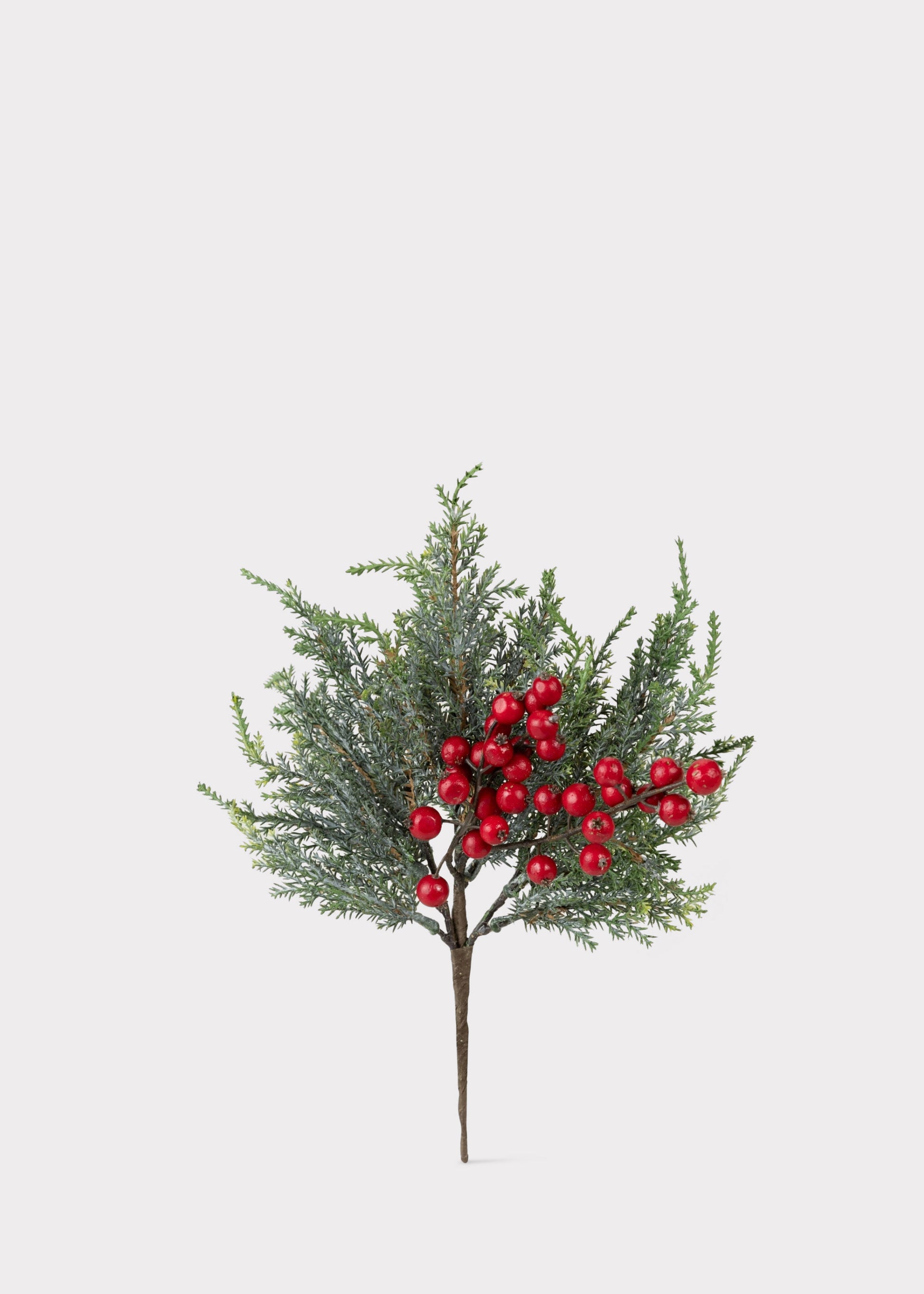 Artificial Winter Cedar Pick with Red Berries