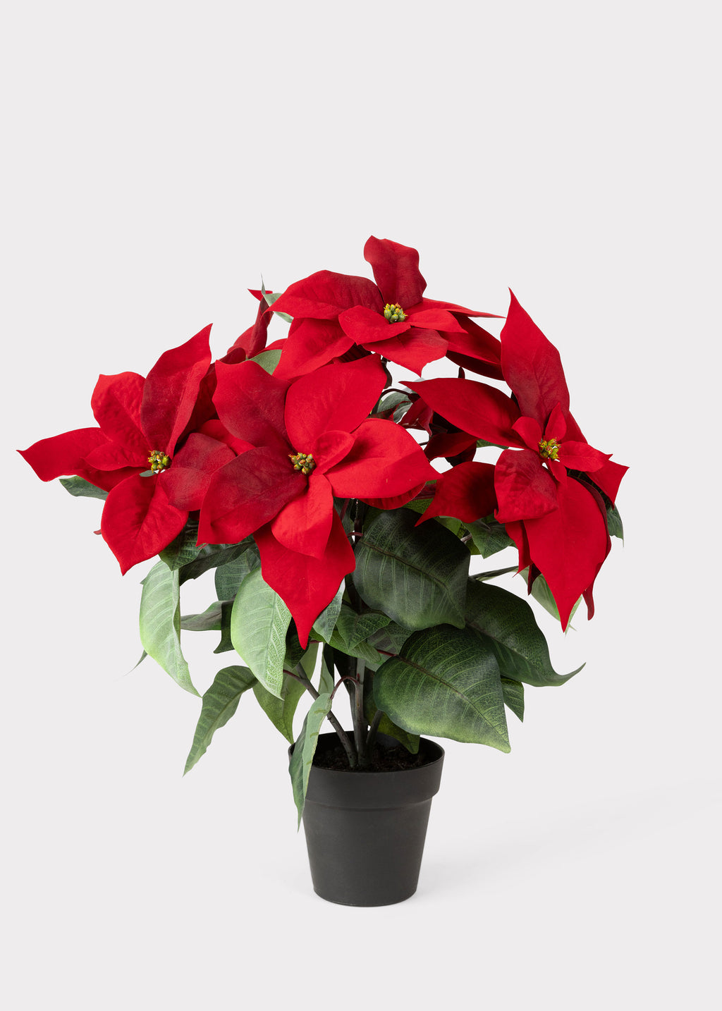 Red Artificial Poinsettia Tree Potted Plant 