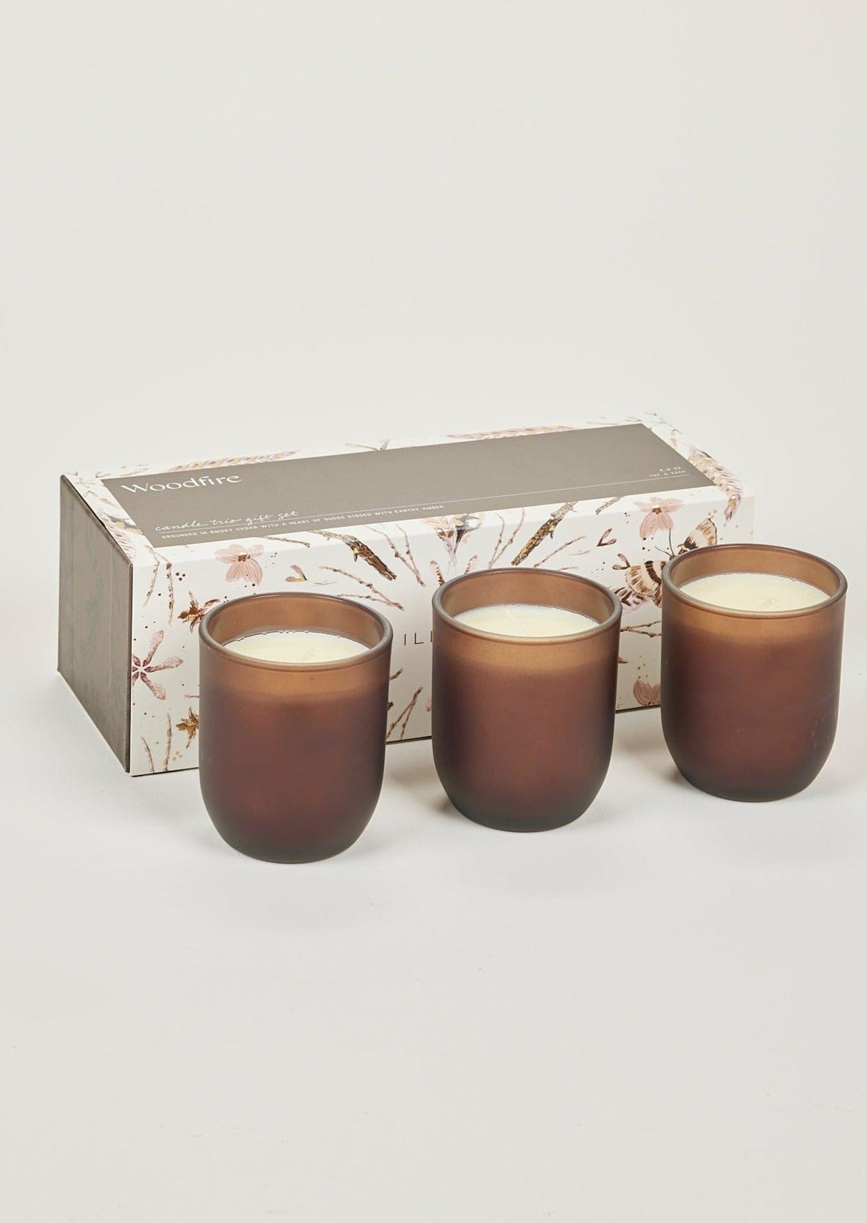 Fall Decor at Afloral Gift Box Set of Wood Scented Candles