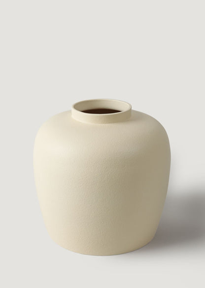 Large Vanilla Glazed Stoneware Vase Exclusive at Afloral