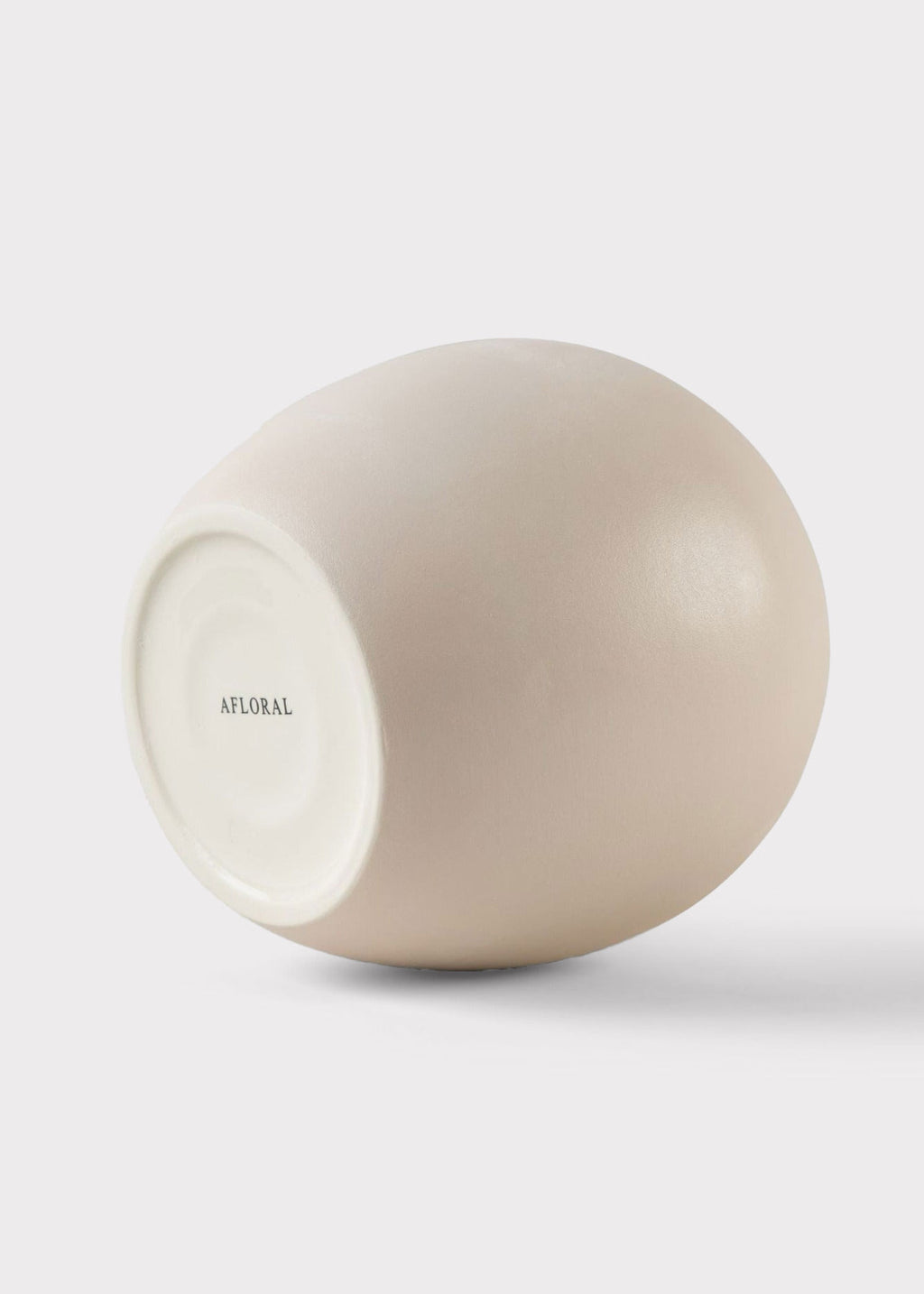 Bottom View of Matte Bailey Cream Ceramic Round Vase Exclusive at Afloral