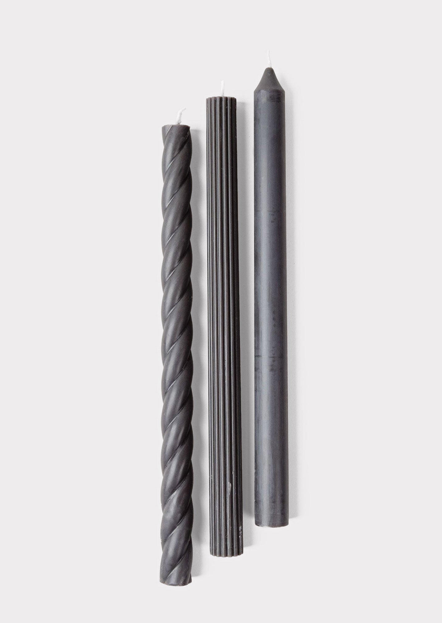Afloral Home Accents Set of 3 Taper Candles in Black