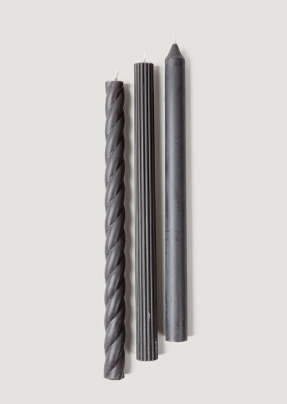 Afloral Home Accents Set of 3 Taper Candles in Black