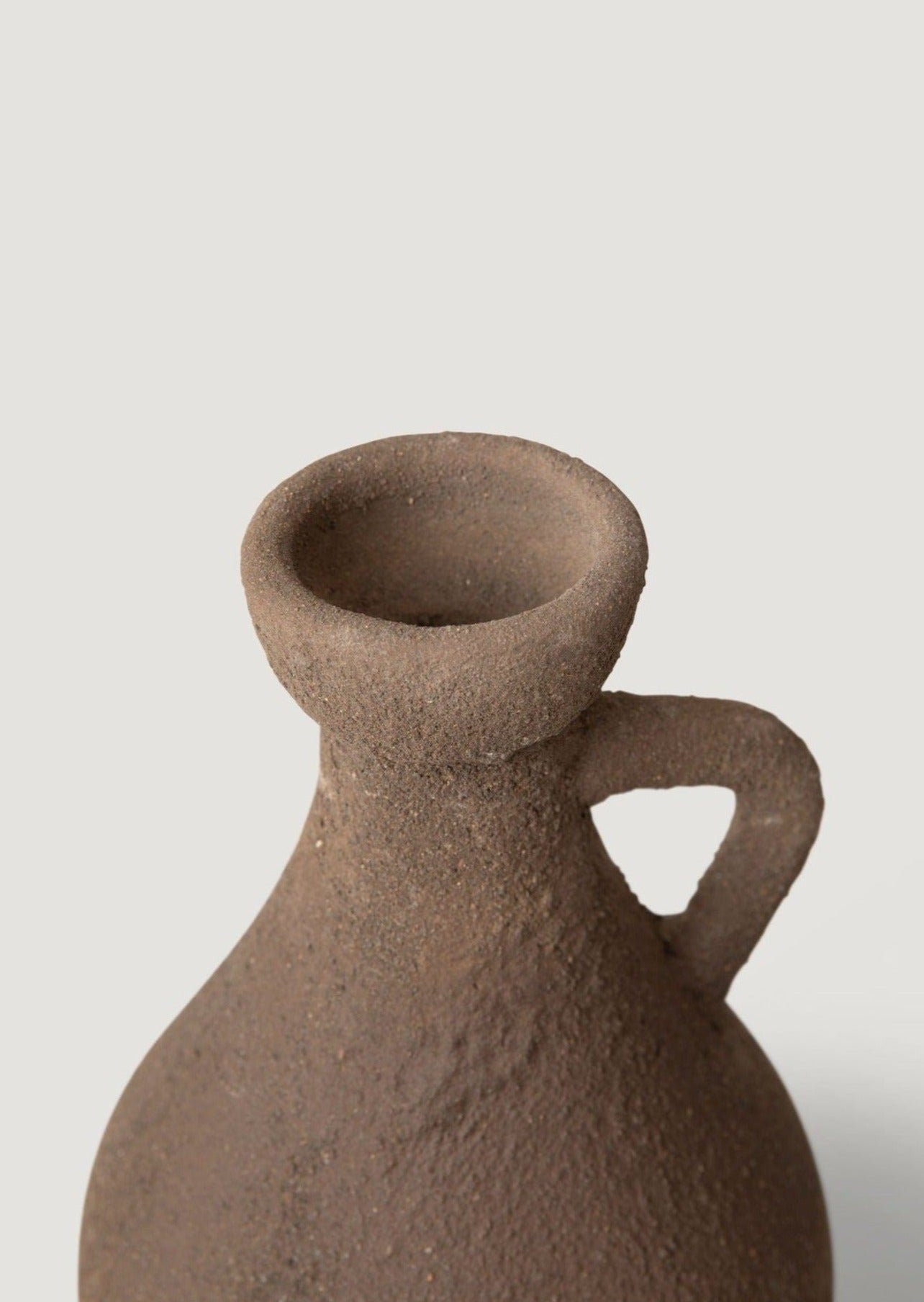 Handcrafted Clay Amanda Vase in Brown Finish