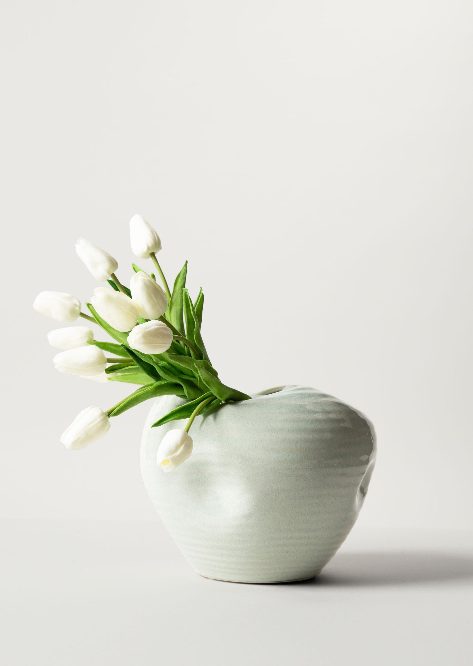 Elsa Vase Styled with White Real Touch Tulips