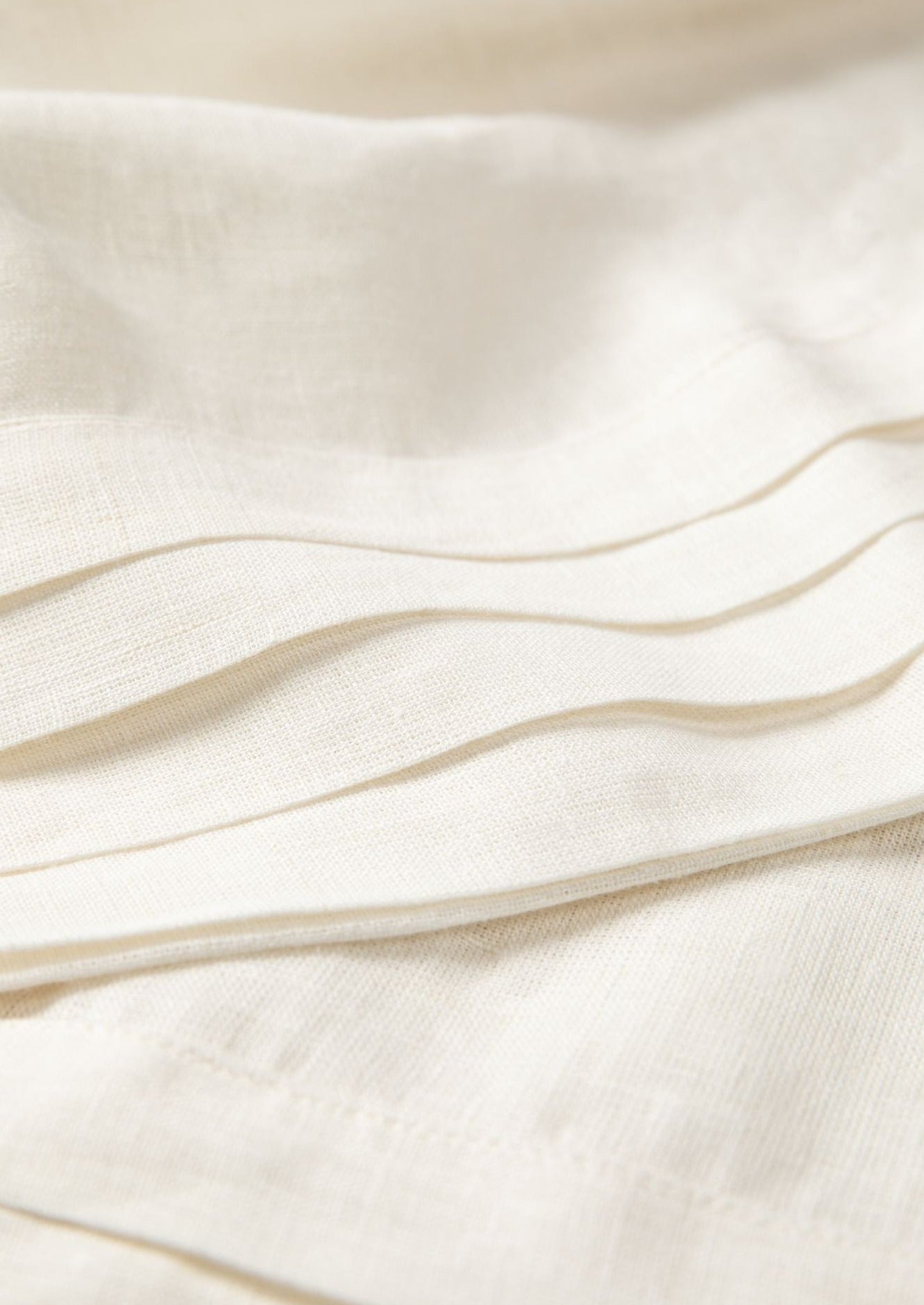 Ecru Linen Pleated Tablecloth from Malaika Linen