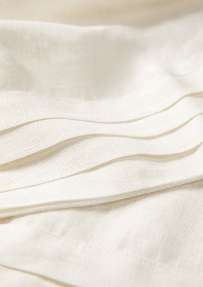 Ecru Linen Pleated Tablecloth from Malaika Linen