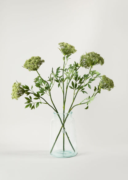 Faux Queen Annes Lace Blooms Styled in French Mason Jar Glass Vase