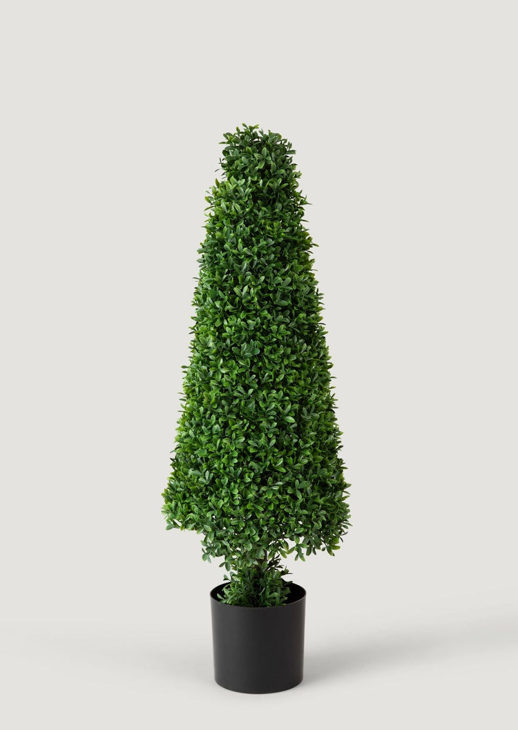 Faux Boxwood Cone Topiary Potted Plant Afloral