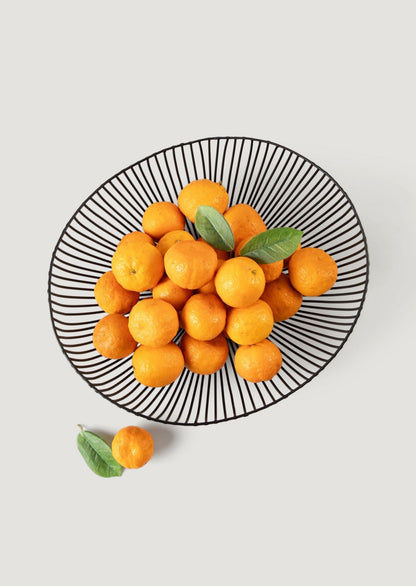 Top View of Iron Metal Oval Basket with Oranges