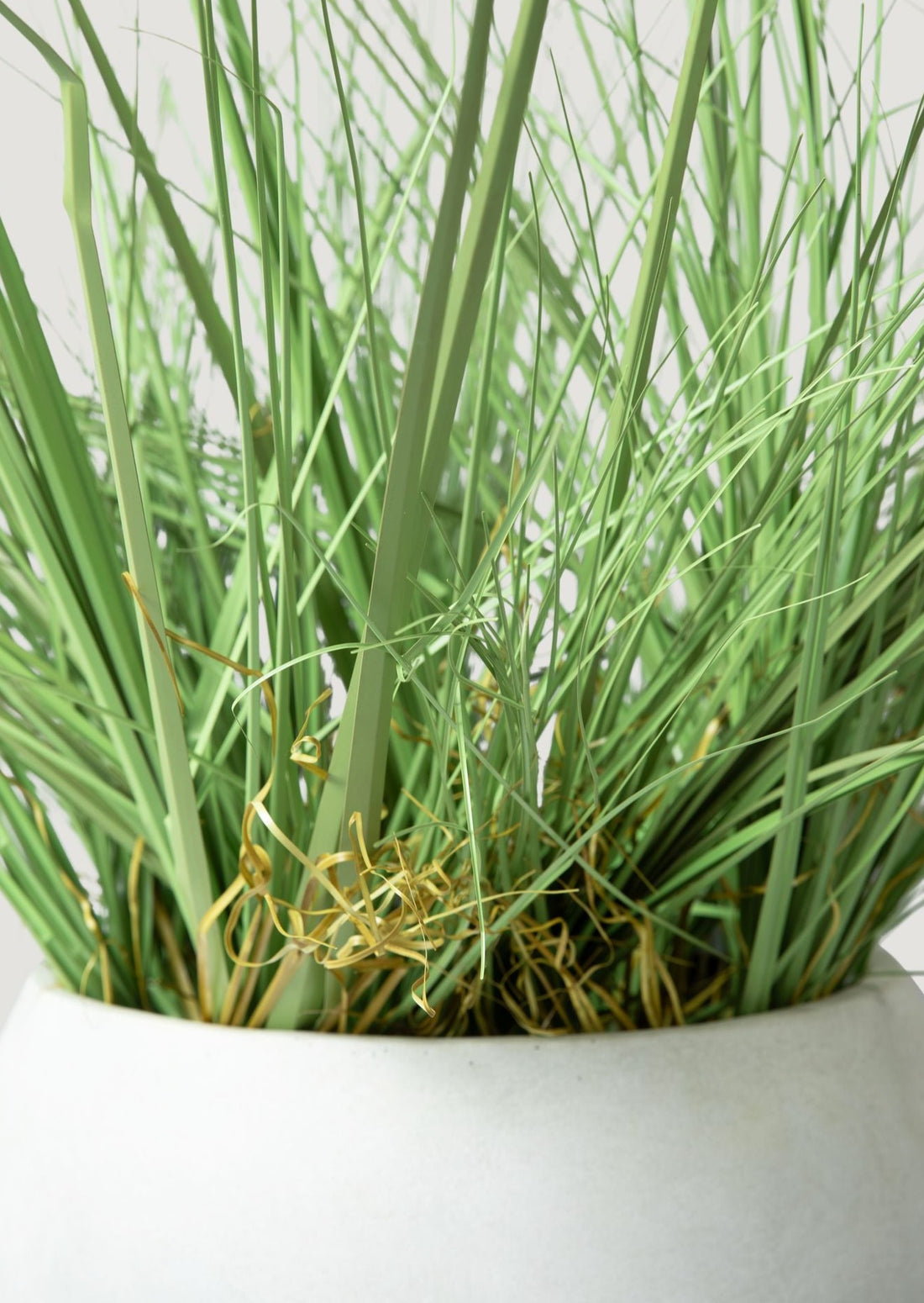 Artificial Potted Grass Plant in Grey Cement Pot