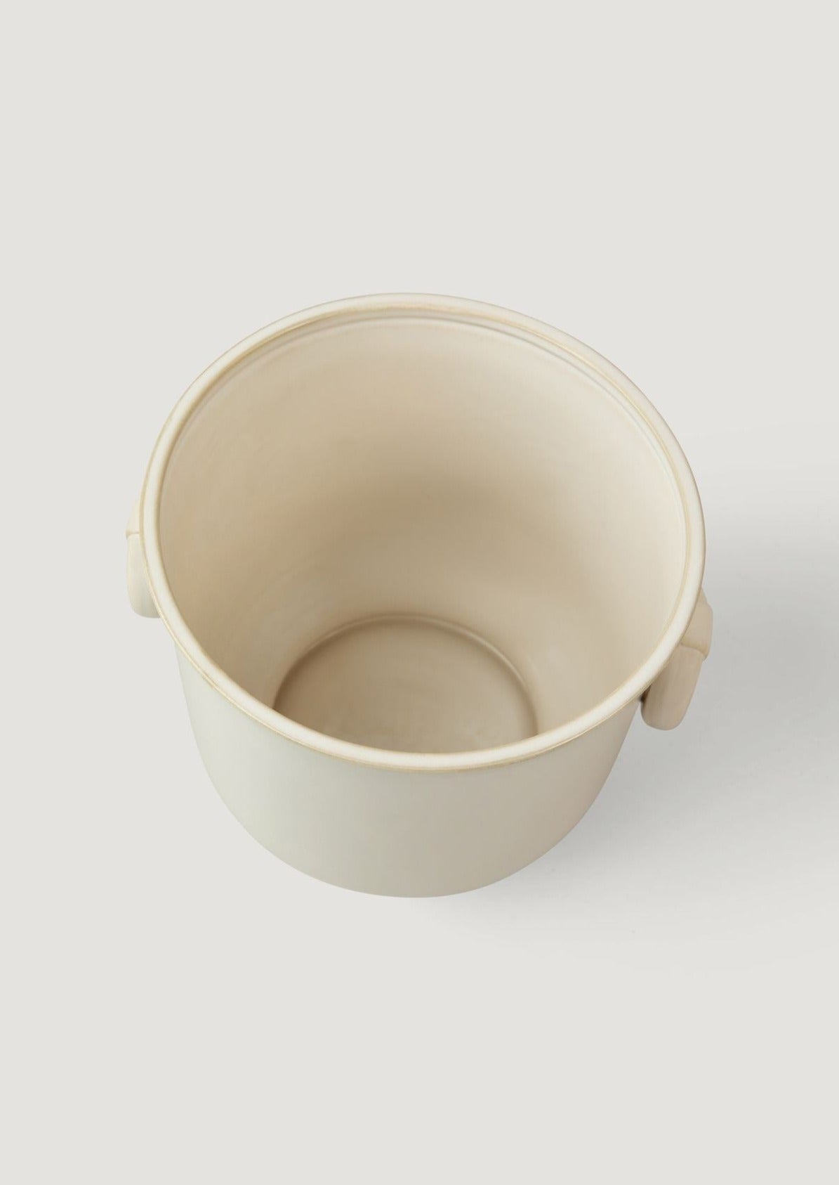 Inside the Glossy Cream Ceramic Cache Pot