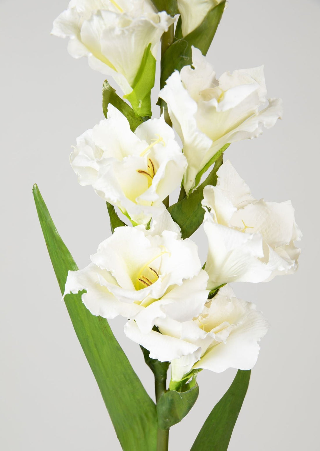White Artificial Gladiolus Flower Blooms at Afloral