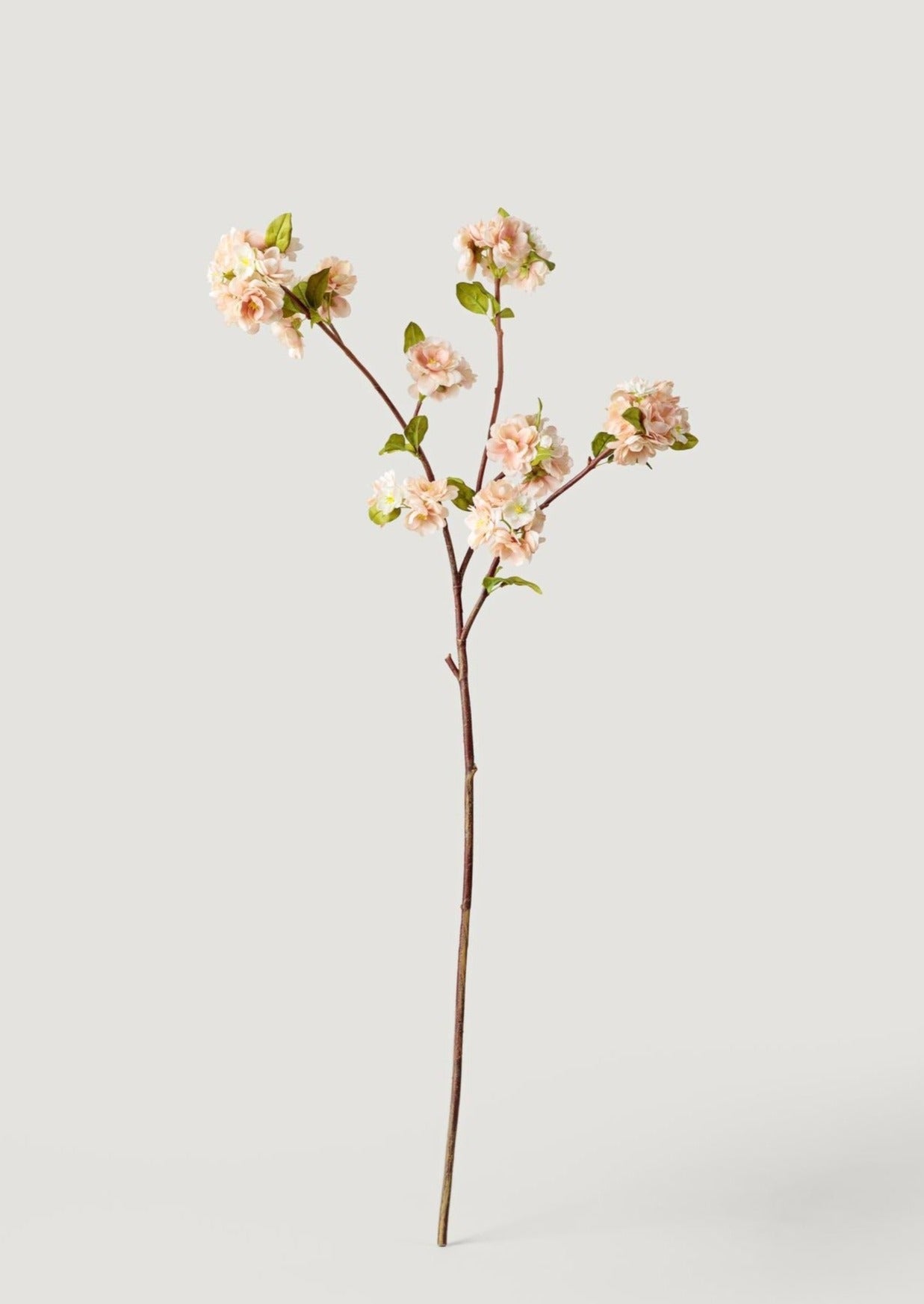 Faux Blooming Spring Flowers Cream Linen Peach Blossom Branch