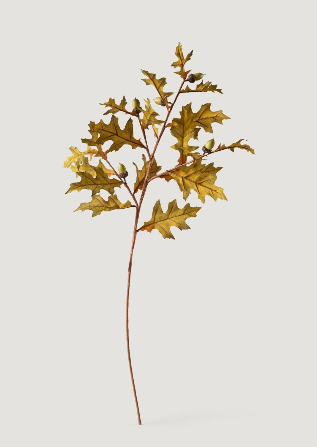 Deluxe Faux Fall Leaves Oak Branch with Acorns