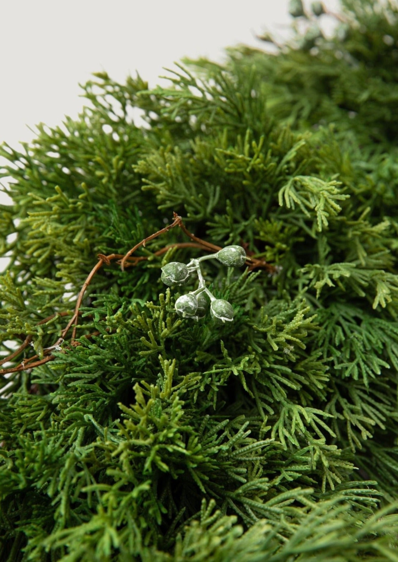 Winter Wreath Made from Artificial Cedar and Juniper