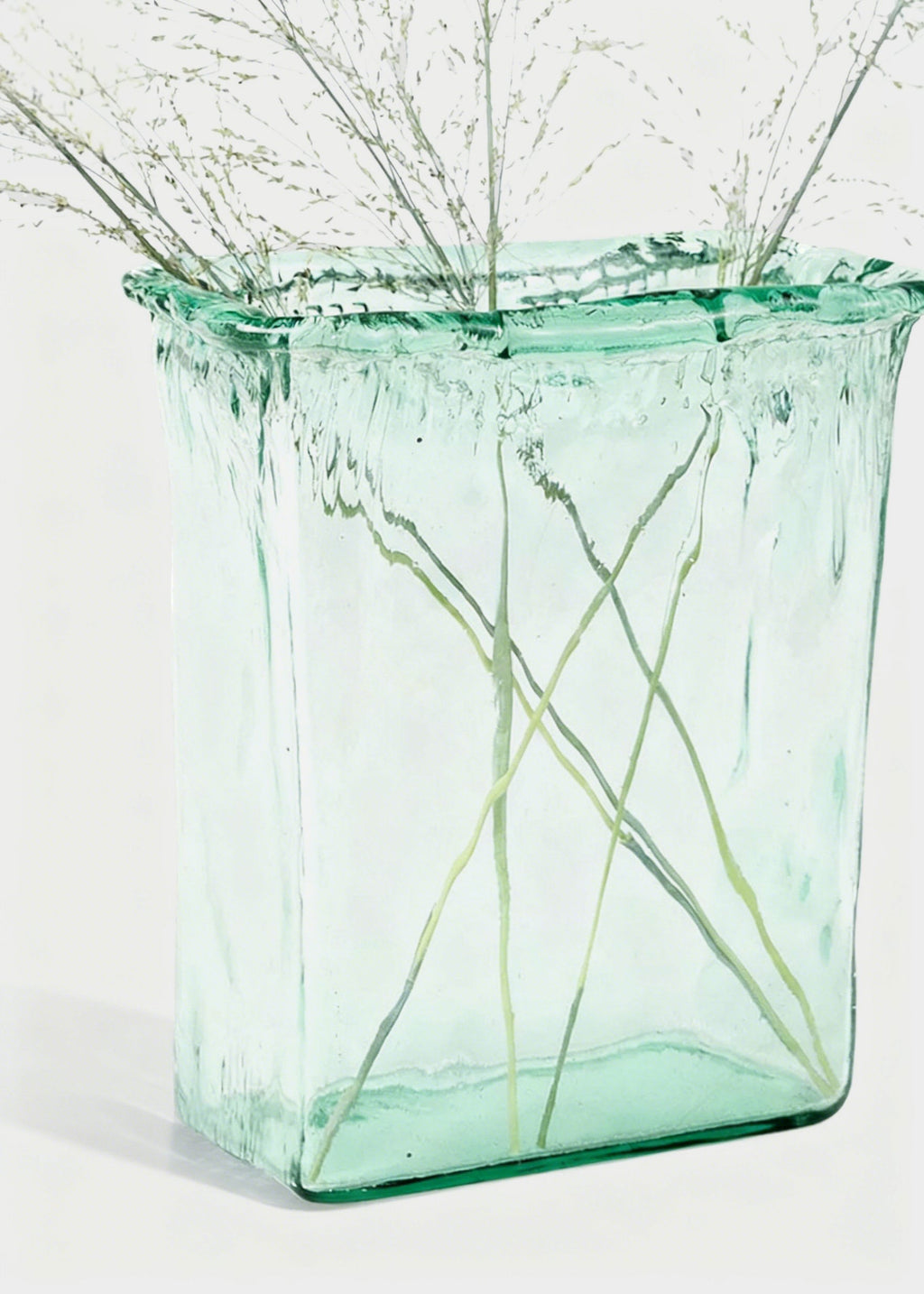 Close-up of a Green Rectangular Vase