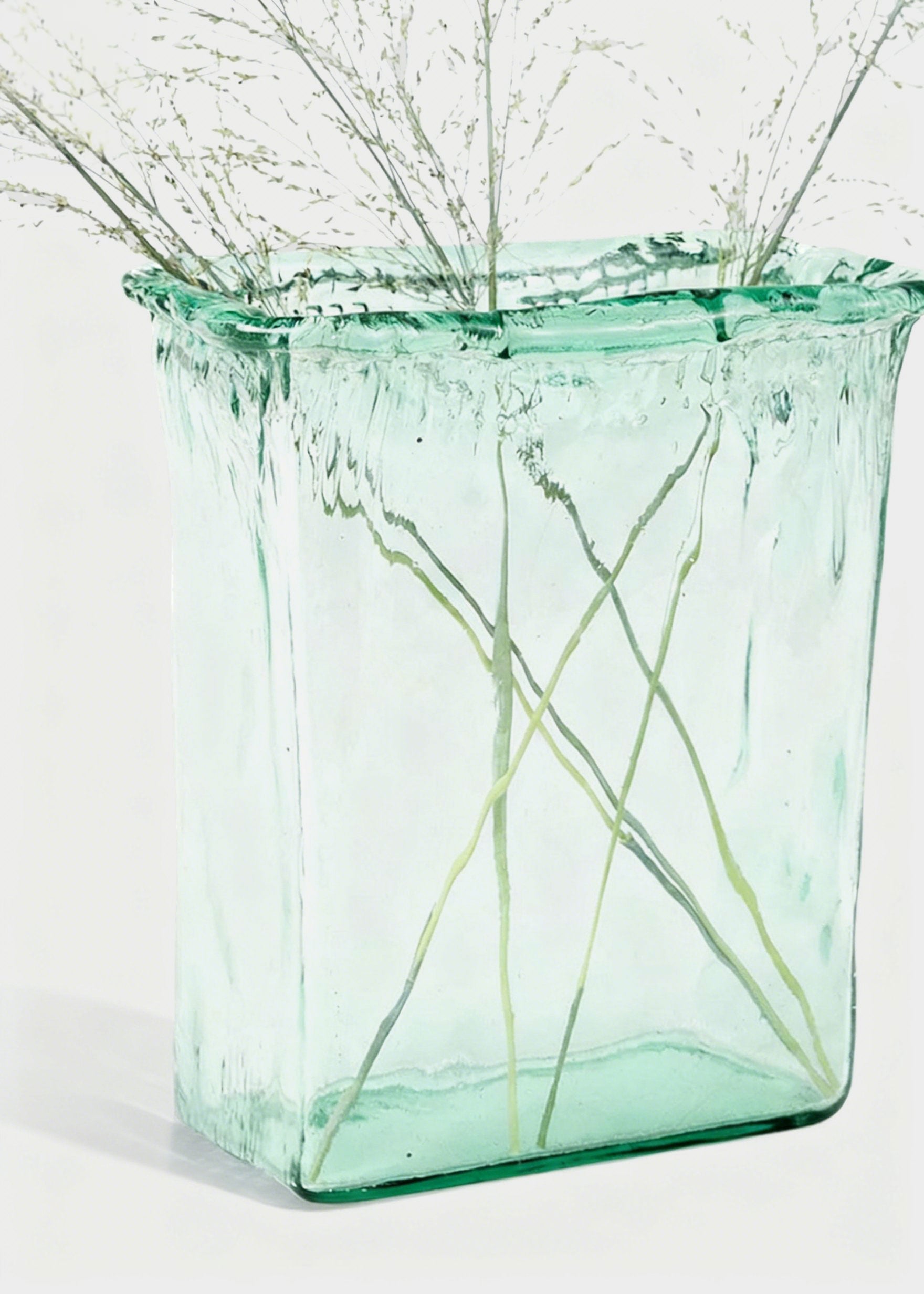 Close-up of a Green Rectangular Vase
