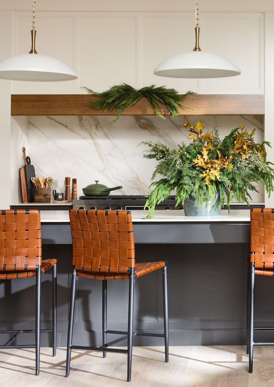 Decorative Cedar Swag Kitchen Hood Decor