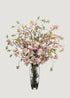 Artificial Cherry Blossom Arrangement in Glass Vase
