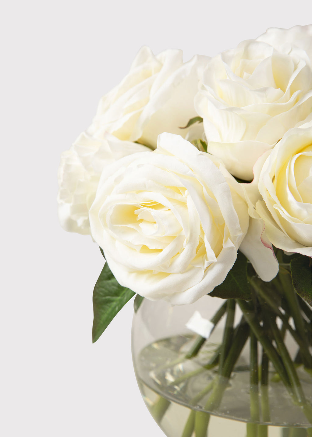 Cream White Faux Rose Arrangement Closeup