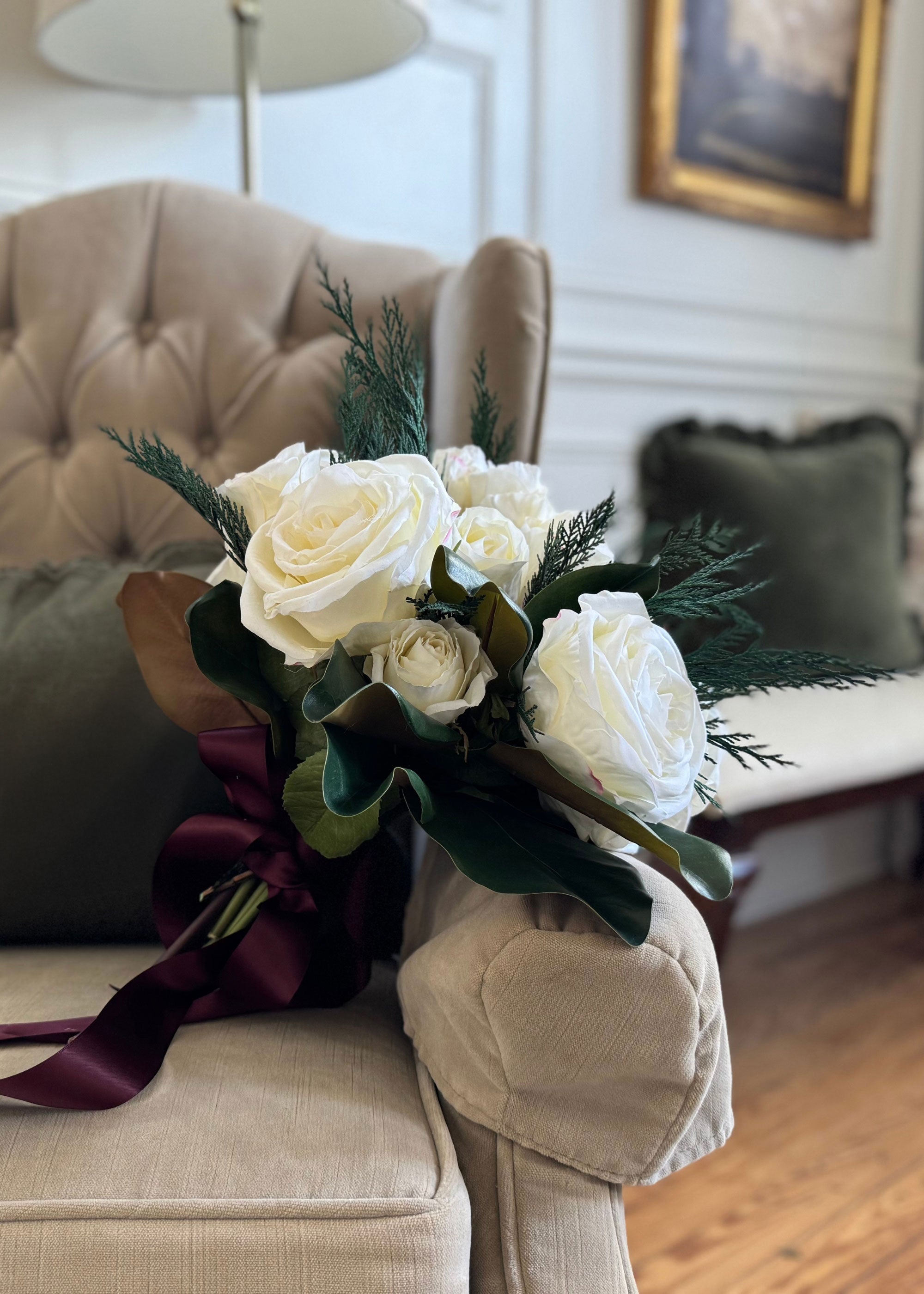 Rose Bouquet in Cream White | Artificial Wedding Flowers | Afloral