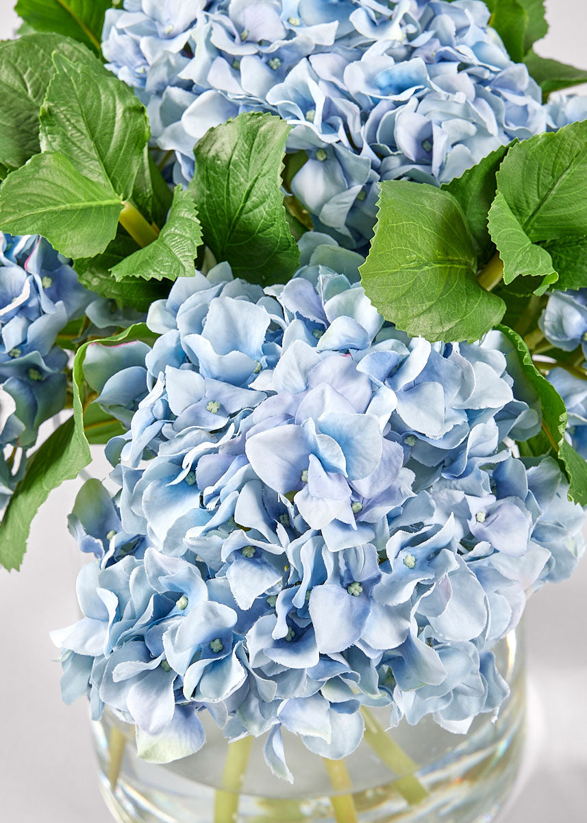 Artificial Floral Vase Arrangement of Blue Hydrangea Flowers at Afloral