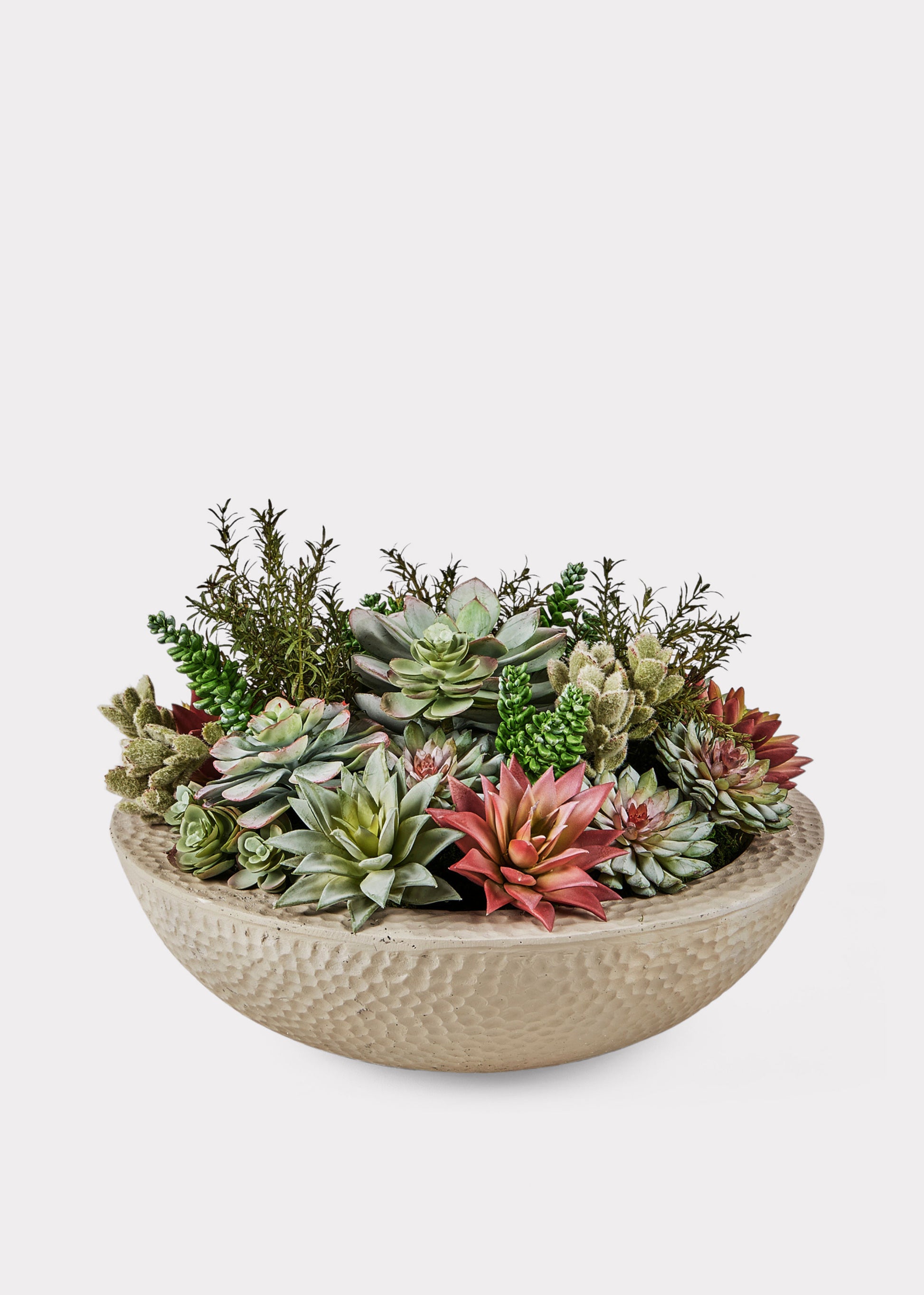 faux succulent bowl Handcrafted Faux Mix Succulents In Bowl 13"
