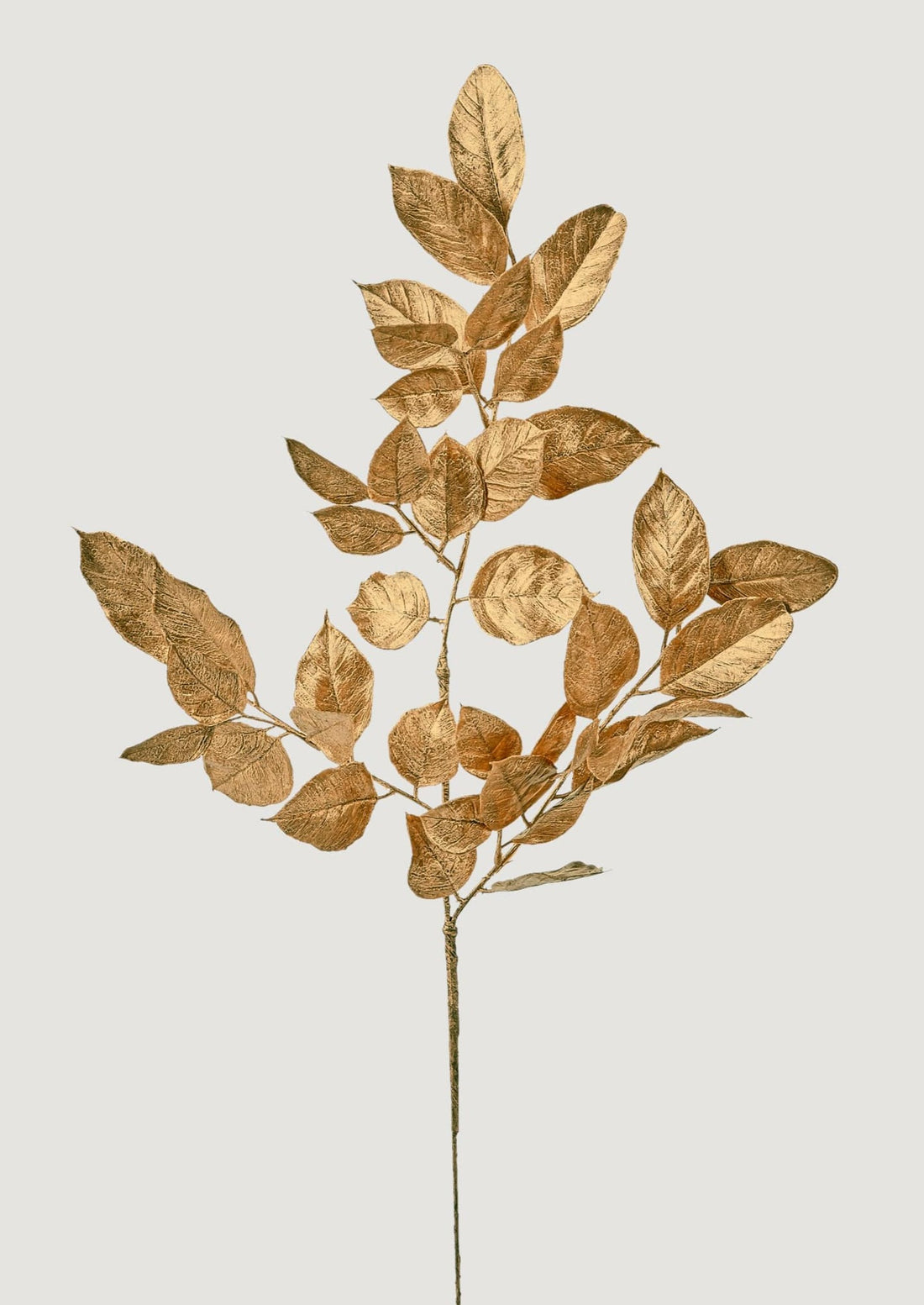 Christmas Foliage Gold Faux Lemon Leaf Branch