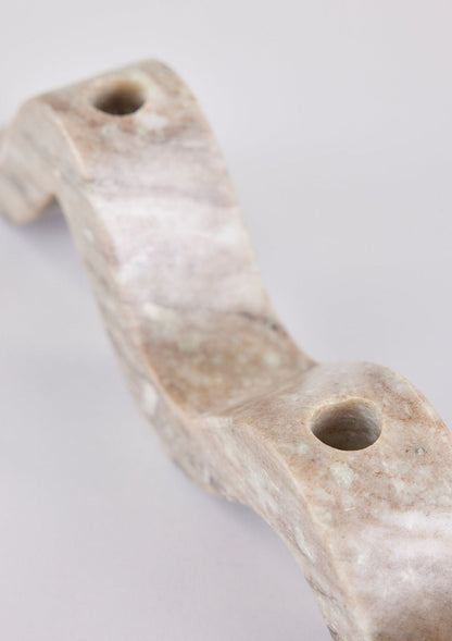 Afloral Marble Taper Candle Holder in Wave Shape