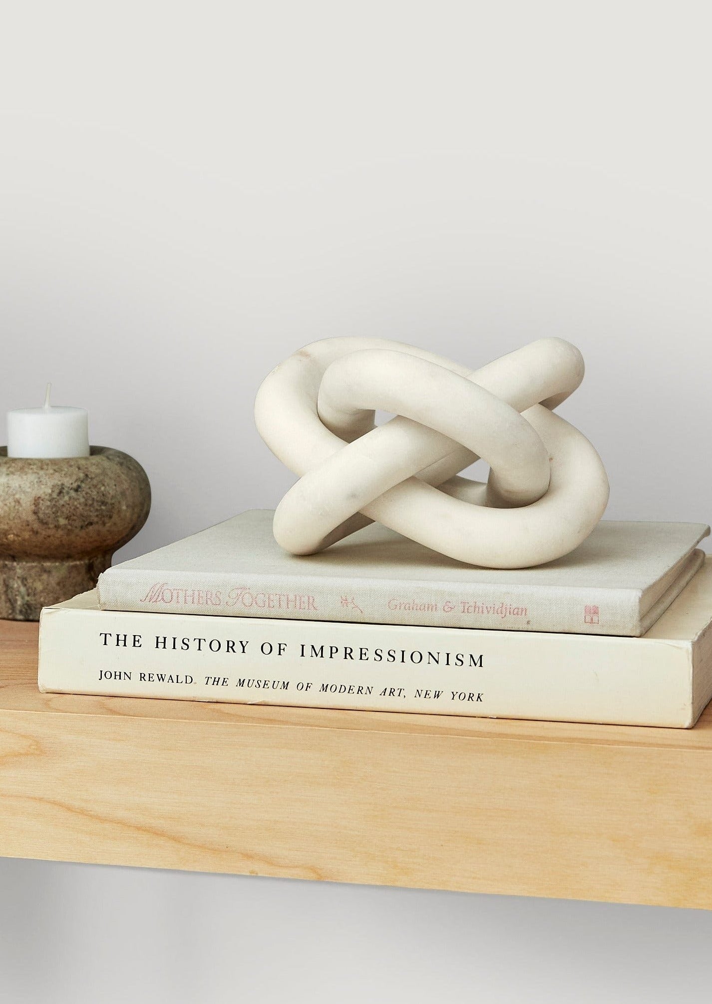 Afloral Shelf Styling with Marble Links and Books