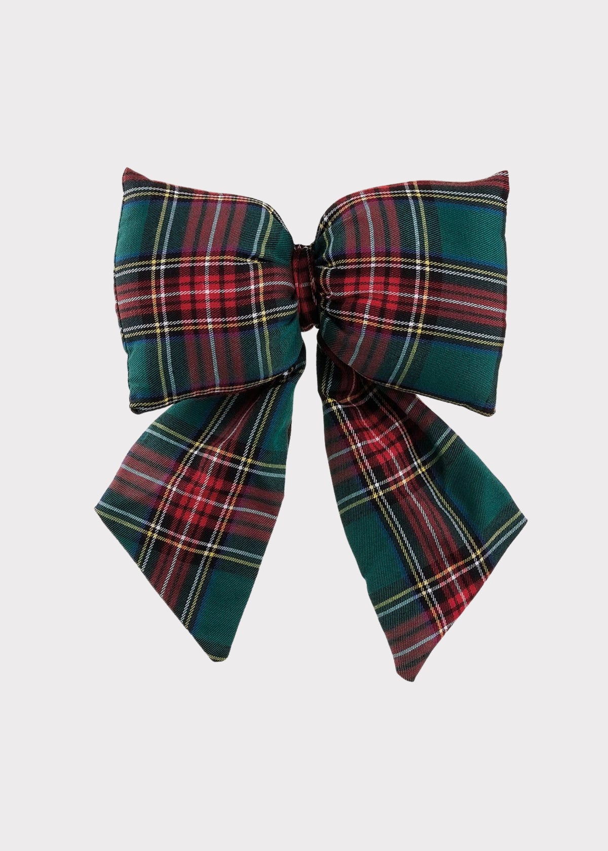 Green and Red Plaid Holiday Bow Decoration with Clip 