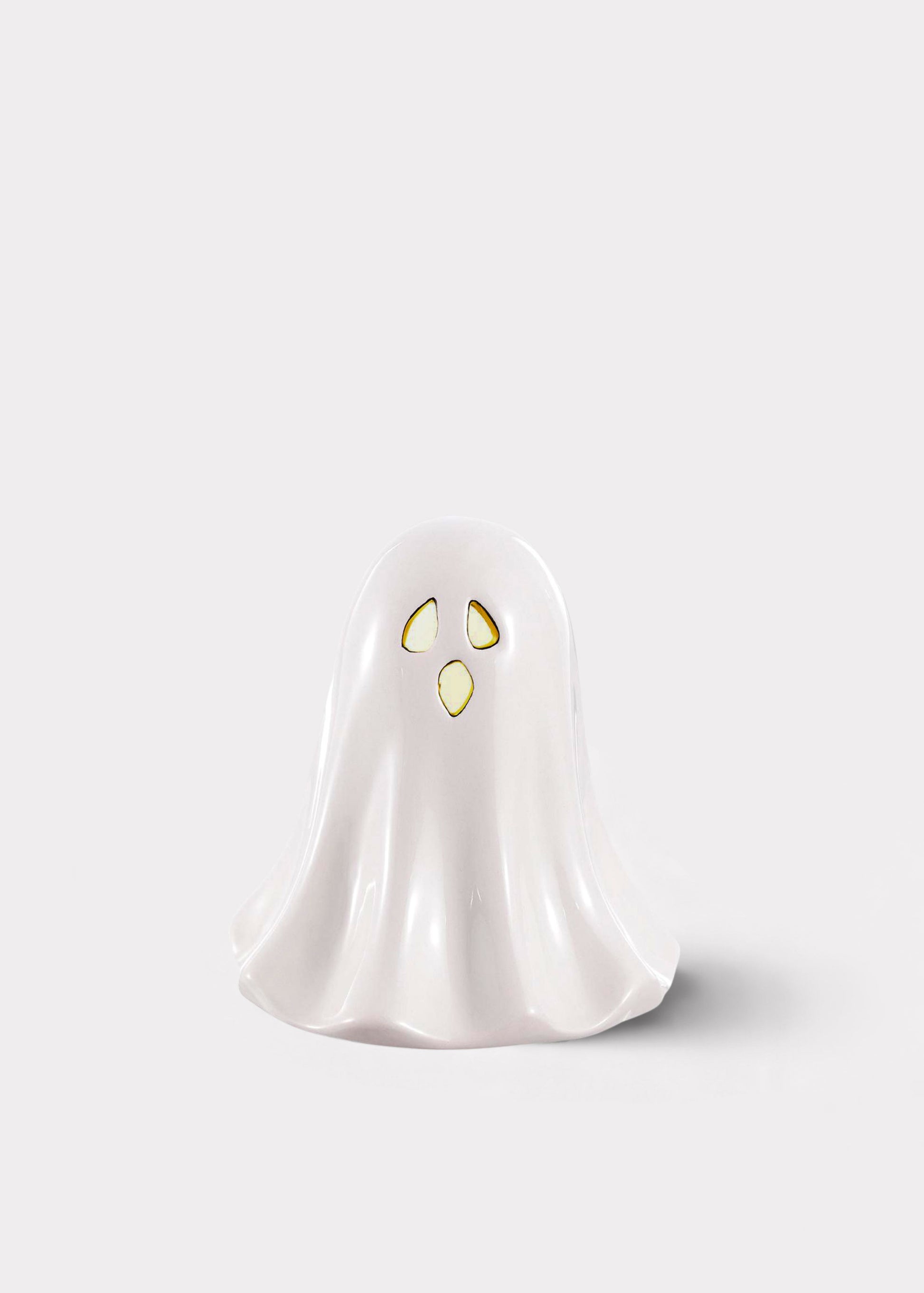 White Ceramic Ghost Halloween Decoration with Lights 