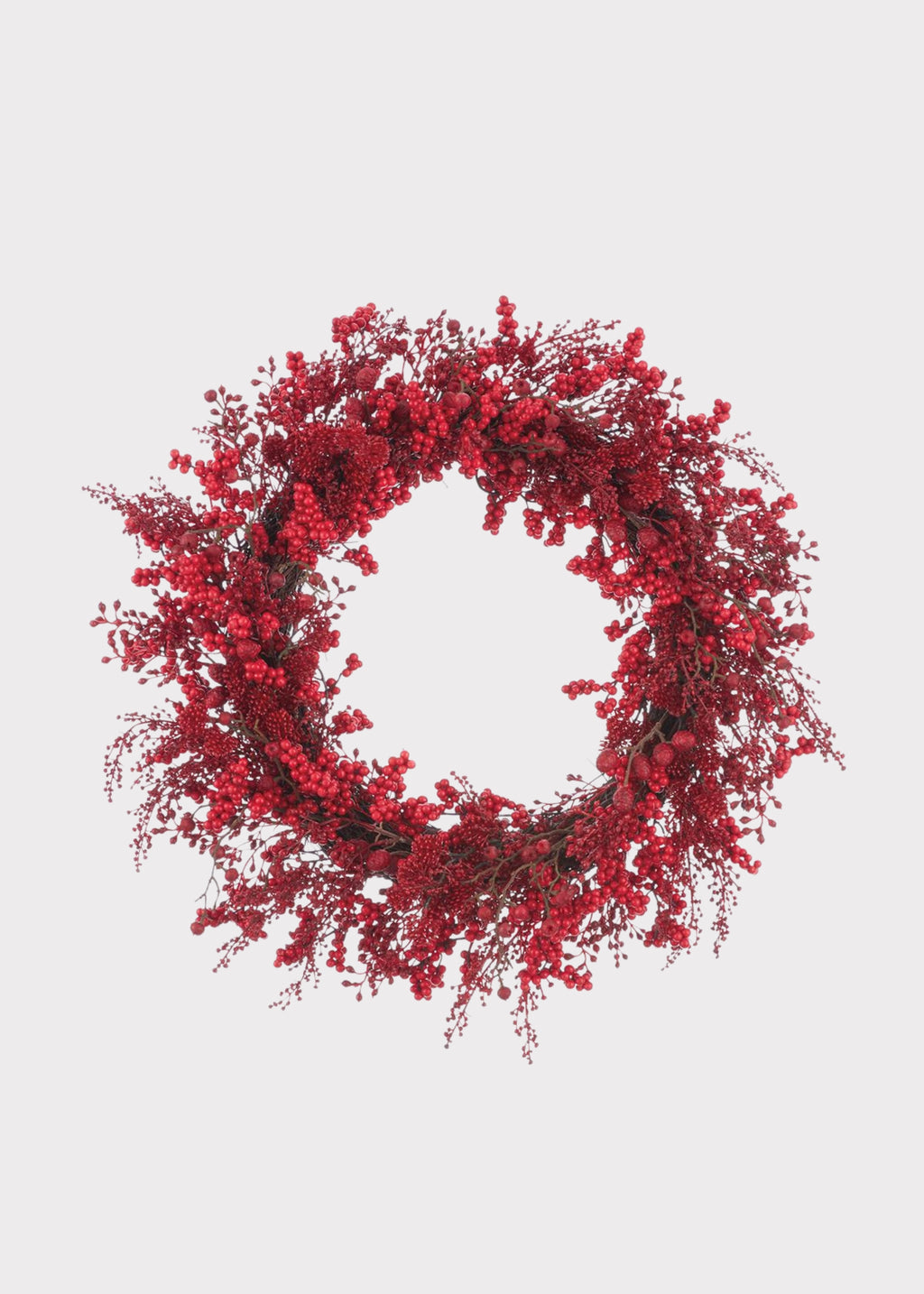 Red Artificial Berry and Sedum Christmas Wreath