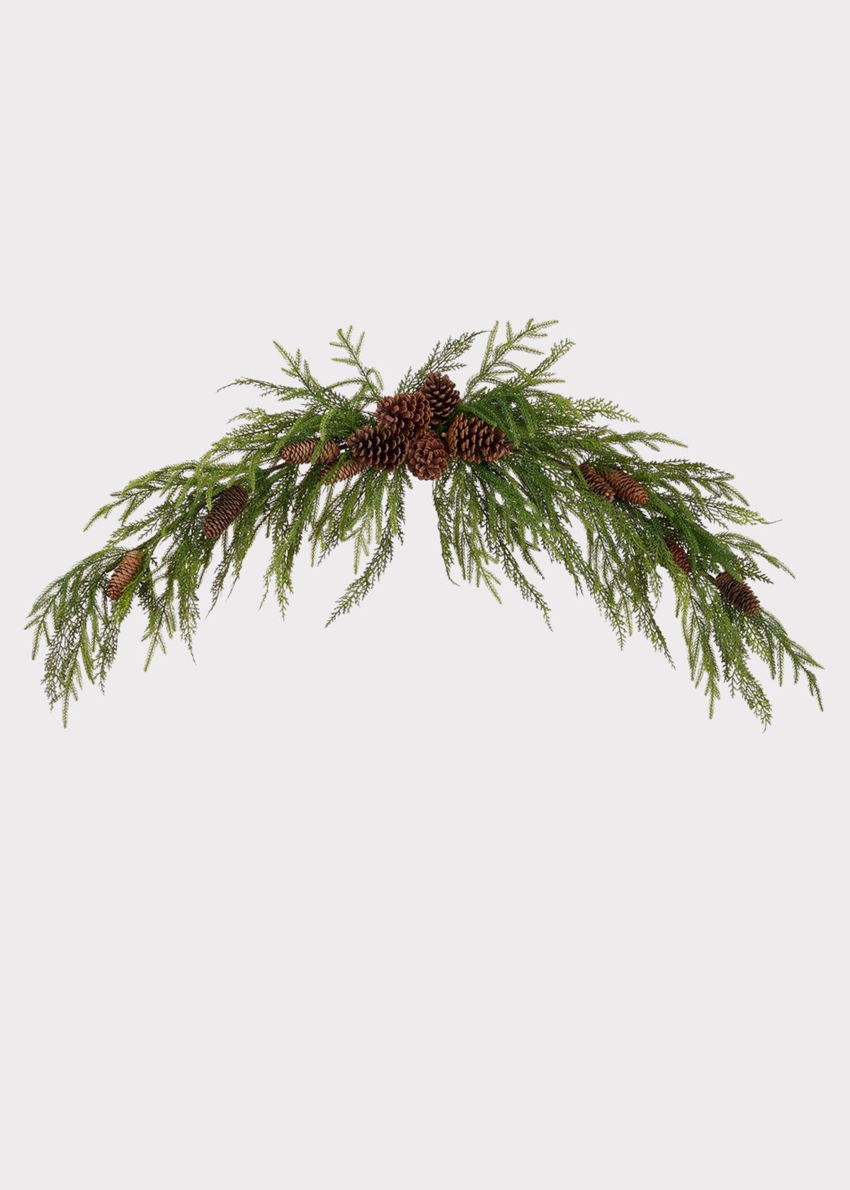 Artificial Winter Pine and Cone Mantel Swag