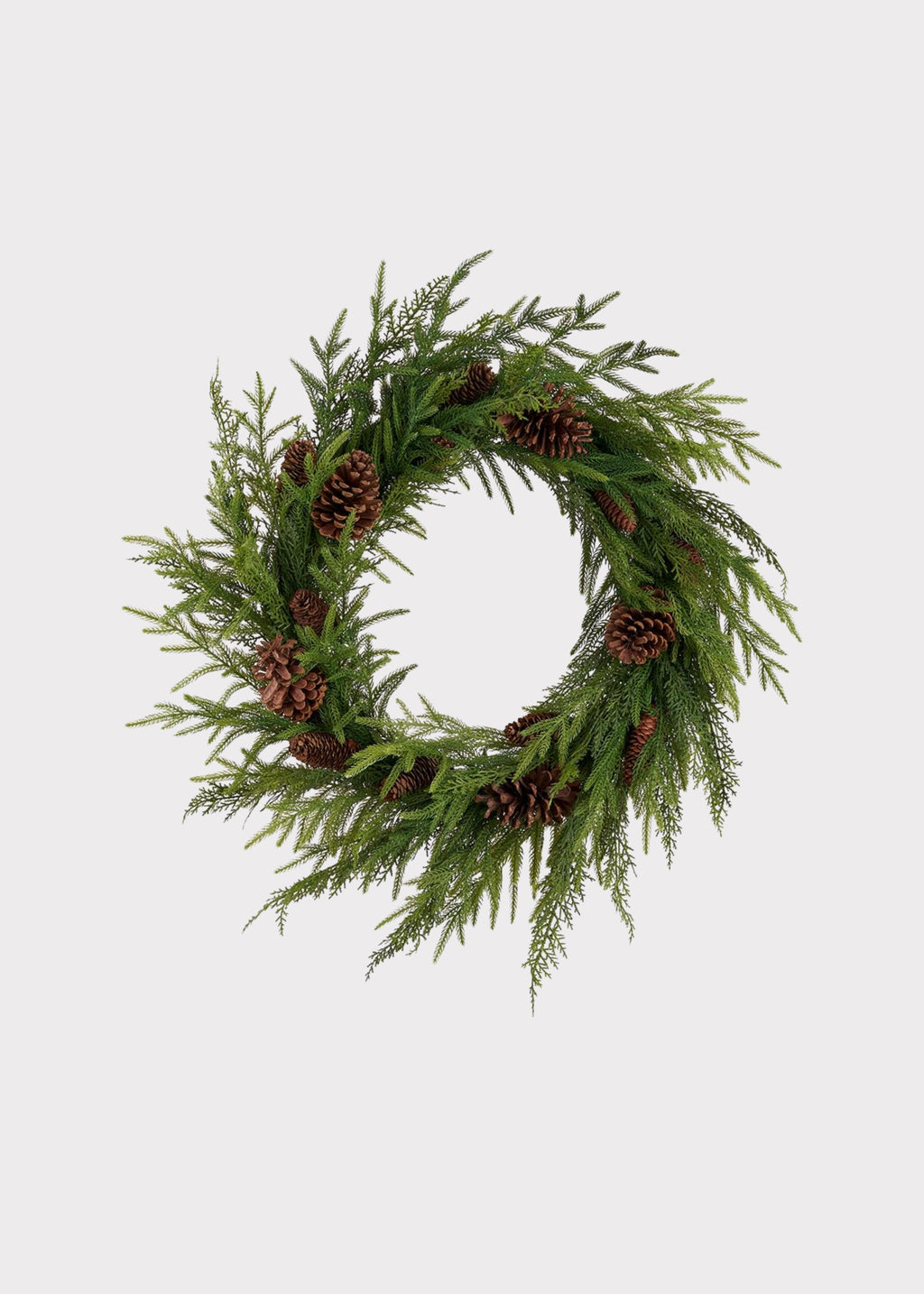 Artificial Pine and Cone Christmas Foliage Wreath 