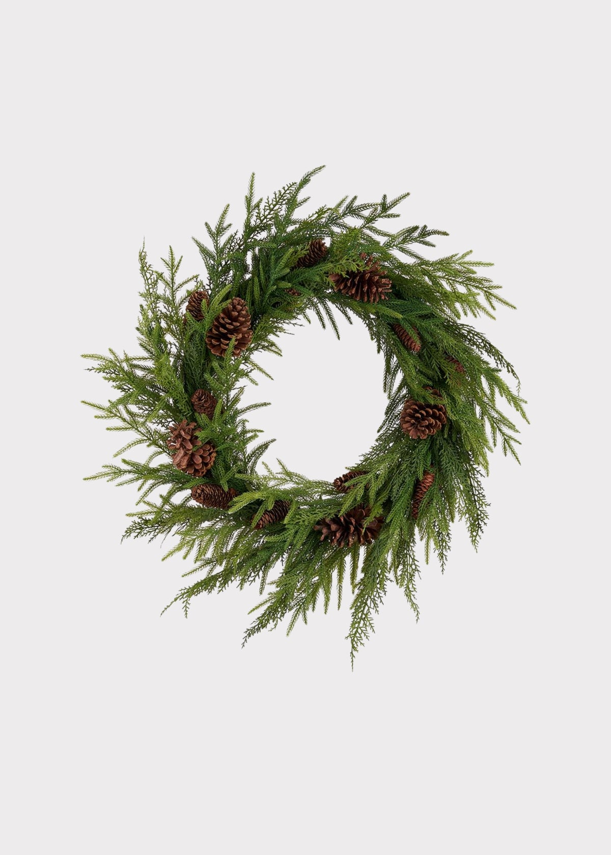 Artificial Pine and Cone Christmas Foliage Wreath 