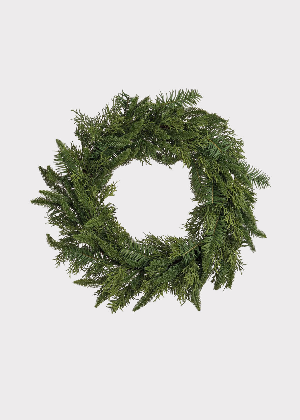 Artificial Pine and Juniper Holiday Greens Wreath