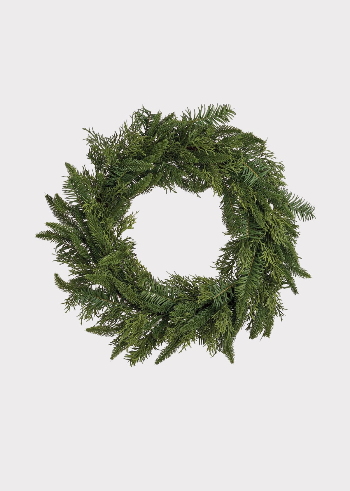 Artificial Pine and Juniper Holiday Greens Wreath