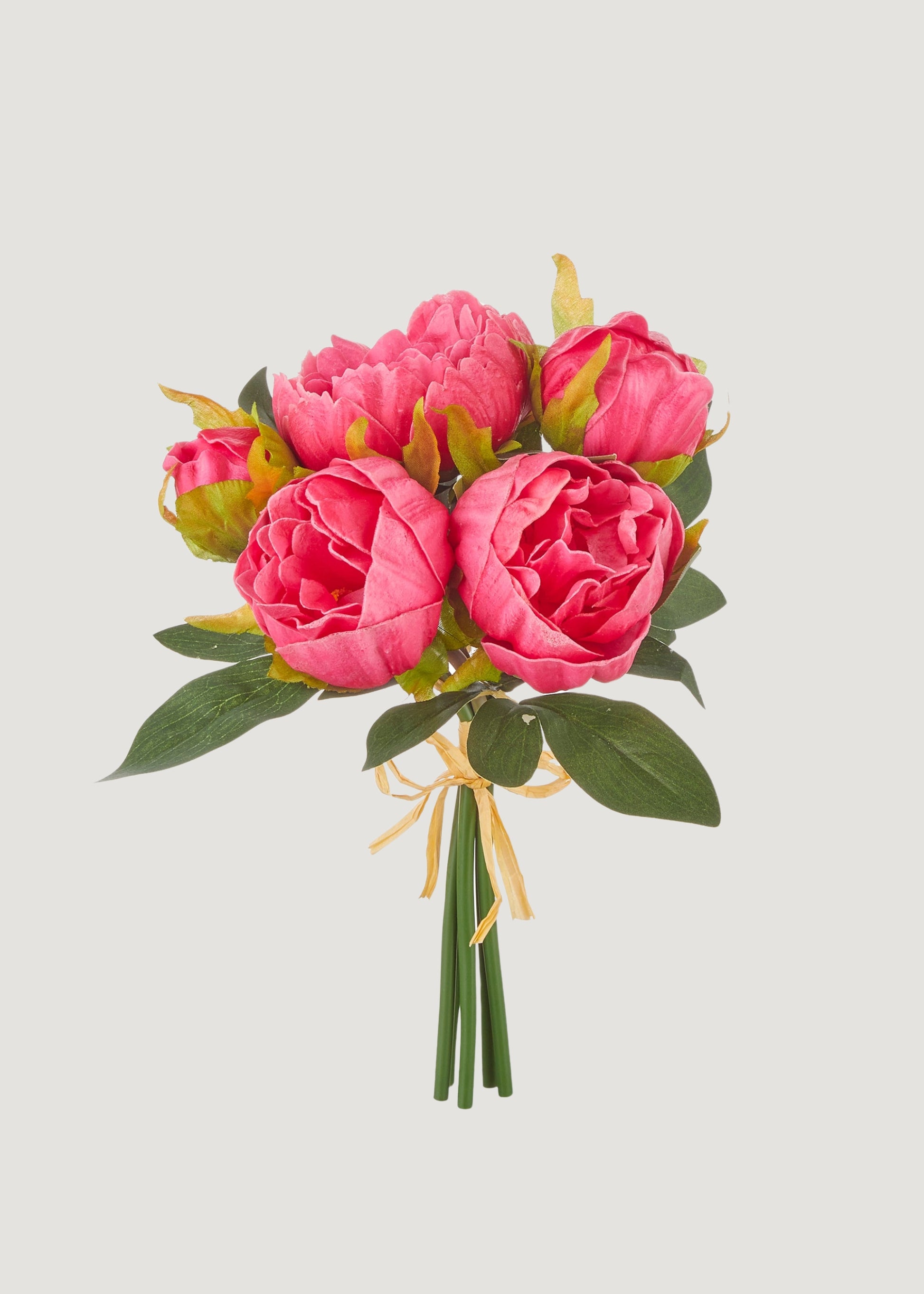 Fuchsia Real Touch Peony Fake Flower Bundle