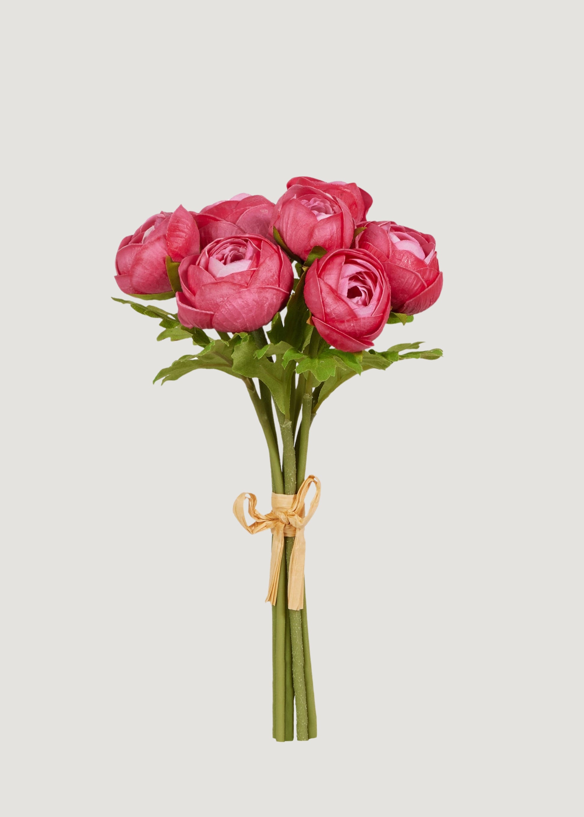 Bundle of 7 Dark Pink Fake Ranunculus