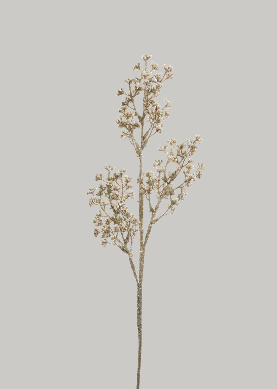 Fake Holiday Branch with Champagne Plastic Pearls 