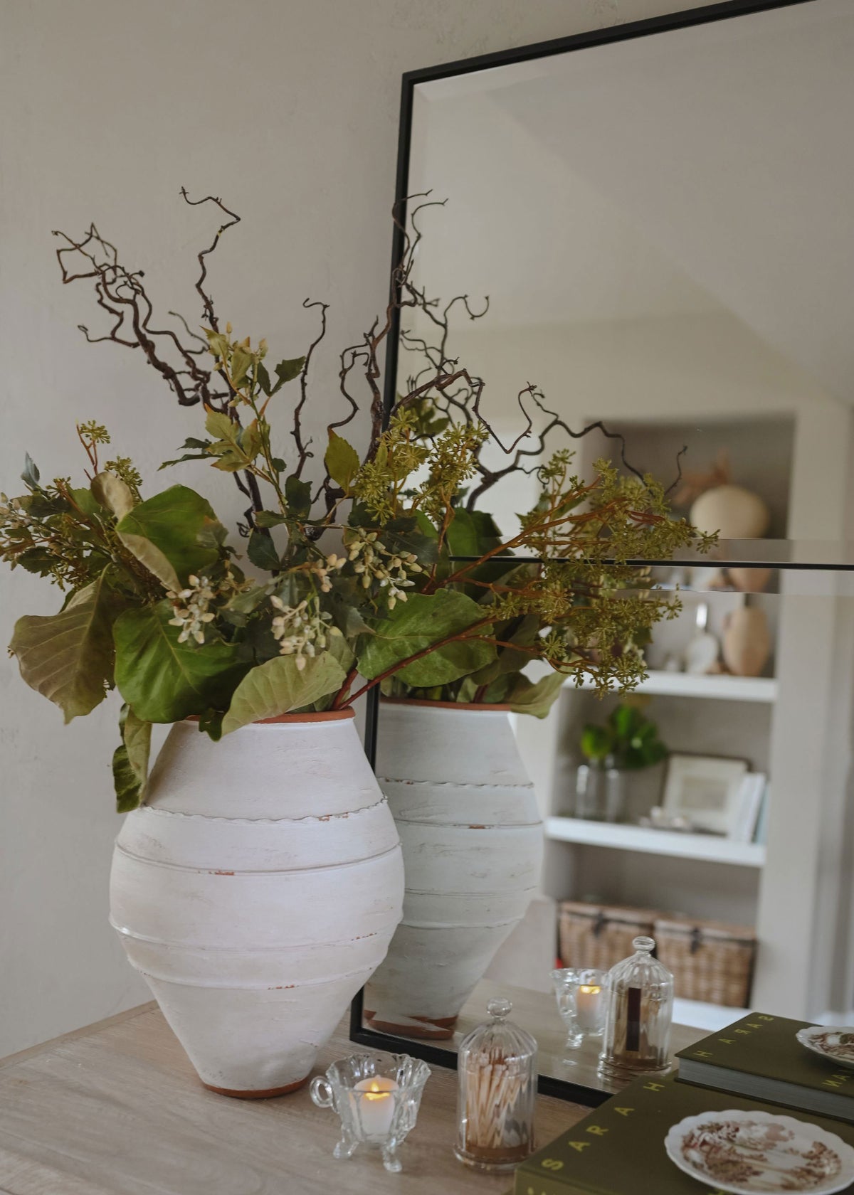 arrangement of branches, millet and seeded ash branches