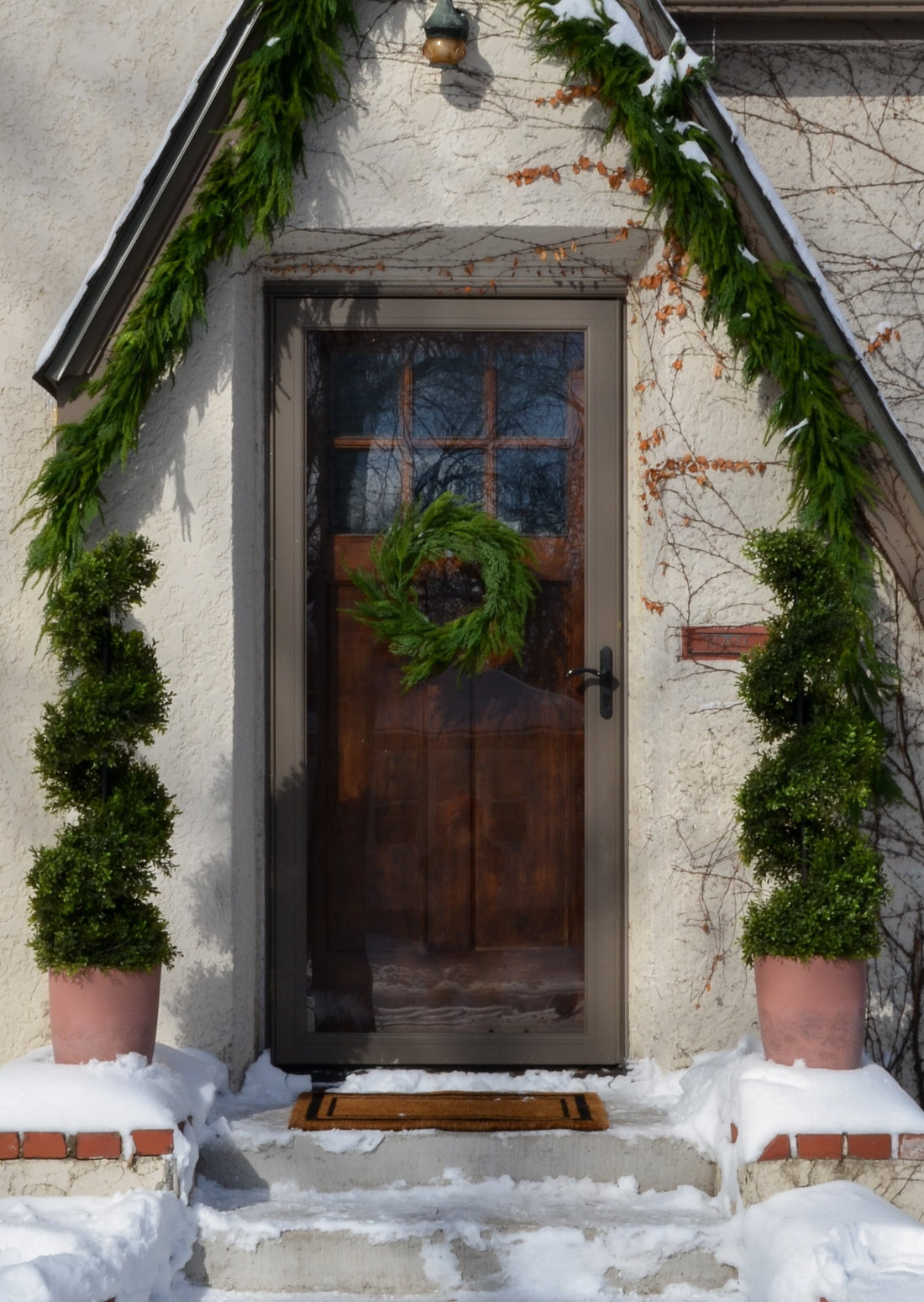 Artificial Cedar Wreath Door Decor
